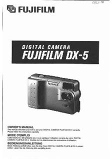 Fujifilm DX5 manual. Camera Instructions.